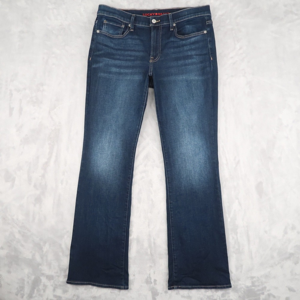 Lucky Brand Jeans Womens 12/31 R Fit 32x32.5 Blue Sweet Mid Rise Boot Dark Wash